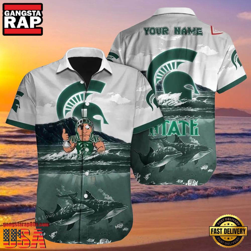 NCAA Custom Michigan State Spartans Style Hot Trending Summer Aloha Hawaiian Shirt NCAA Custom Michigan State Spartans Style Hot Trending Summer Aloha Hawaiian Shirt