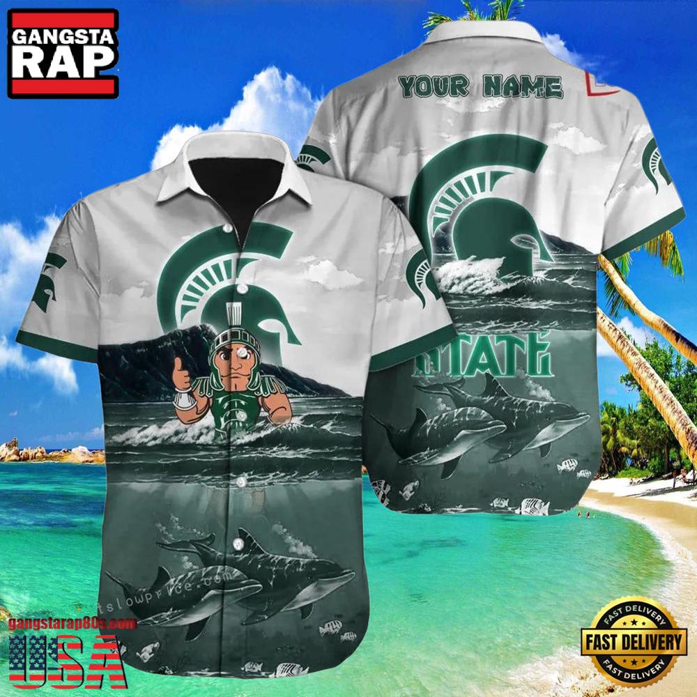 NCAA Custom Michigan State Spartans Style Hot Trending Summer Aloha Hawaiian Shirt NCAA Custom Michigan State Spartans Style Hot Trending Summer Aloha Hawaiian Shirt