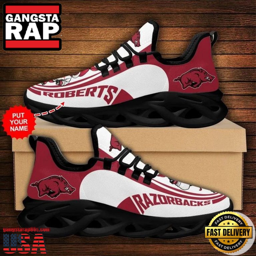 NCAA Custom Name Arkansas Razorbacks Sneaker Unique Design Max Soul Shoes Running Sneakers NCAA Custom Name Arkansas Razorbacks Sneaker Unique Design Max Soul Shoes Running Sneakers