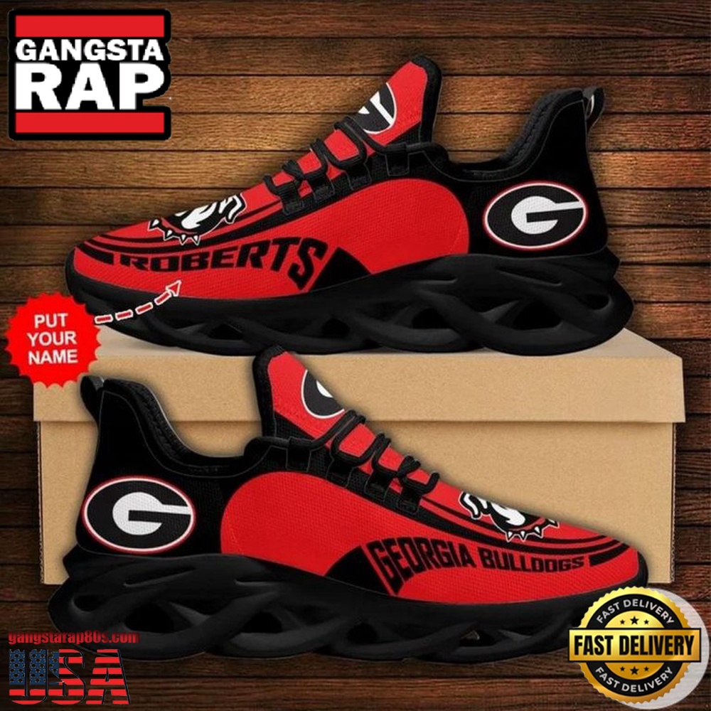 NCAA Custom Name Georgia Bulldogs Sneaker Unique Design Max Soul Shoes Running Sneakers NCAA Custom Name Georgia Bulldogs Sneaker Unique Design Max Soul Shoes Running Sneakers