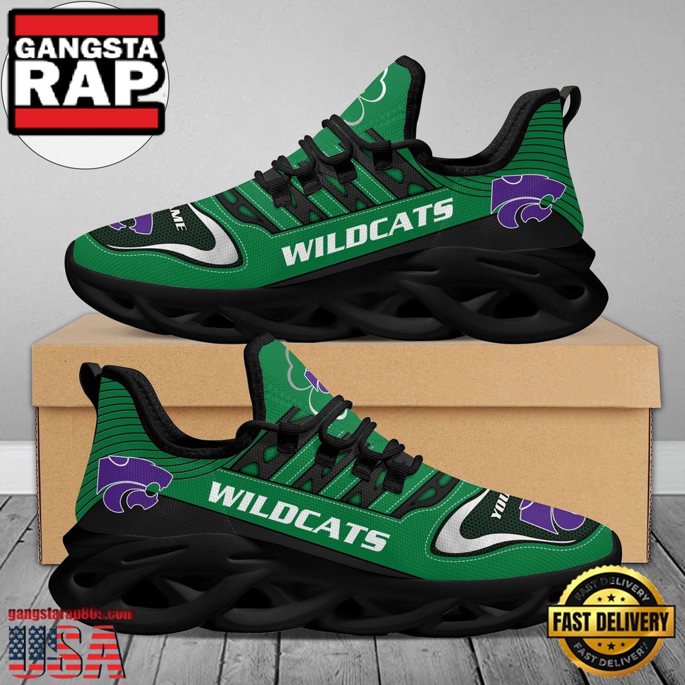 NCAA Custom Name Kansas State Wildcats Saint Patrick'S Day Unique Design Max Soul Shoes Running Sneakers NCAA Custom Name Kansas State Wildcats Saint Patrick'S Day Unique Design Max Soul Shoes Running Sneakers
