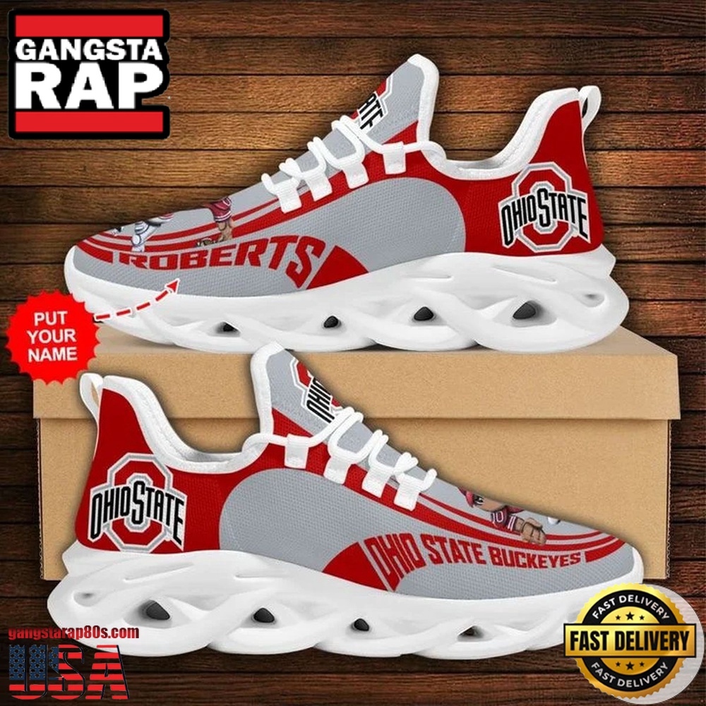 NCAA Custom Name Ohio State Buckeyes Sneaker Unique Design Max Soul Shoes Running Sneakers