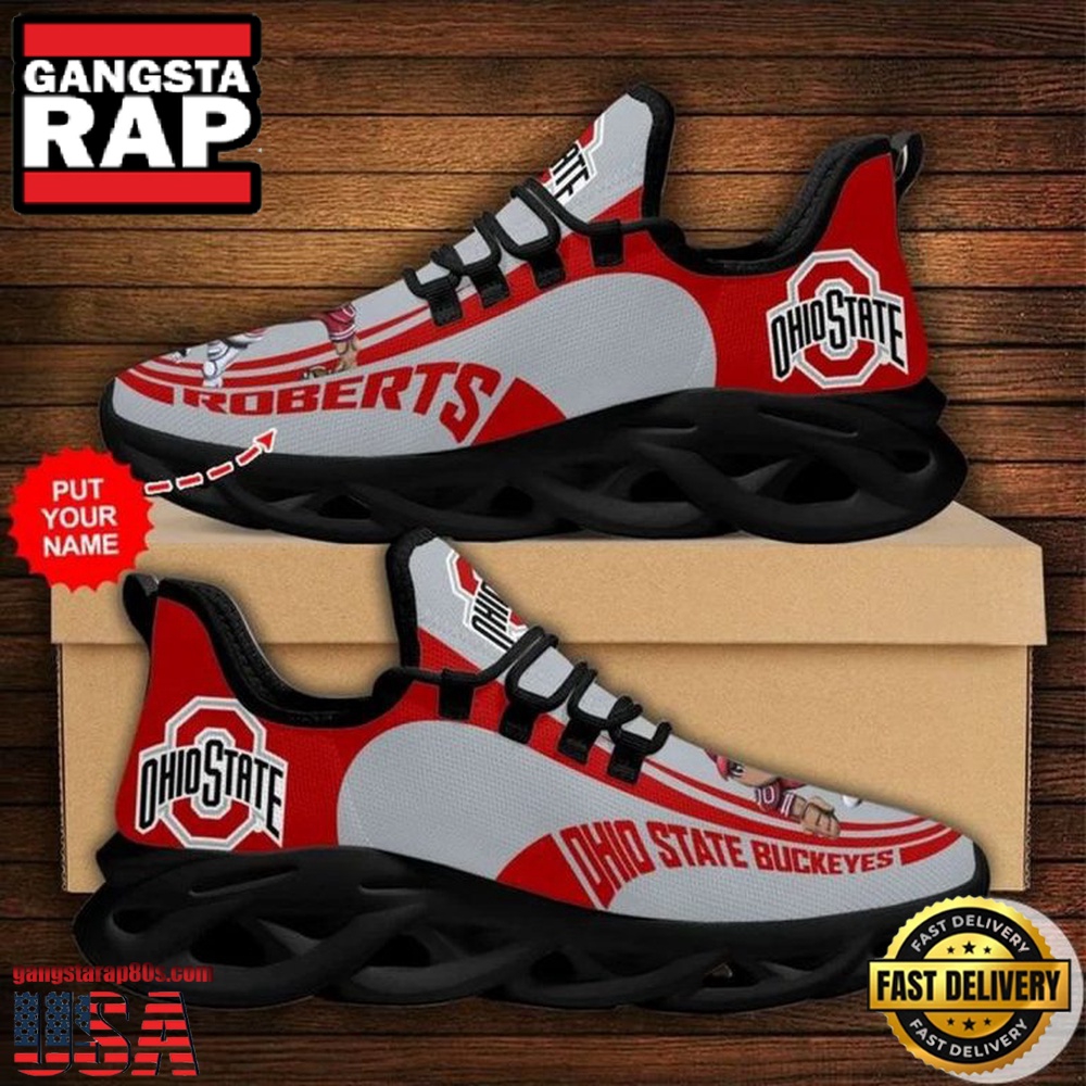 NCAA Custom Name Ohio State Buckeyes Sneaker Unique Design Max Soul Shoes Running Sneakers