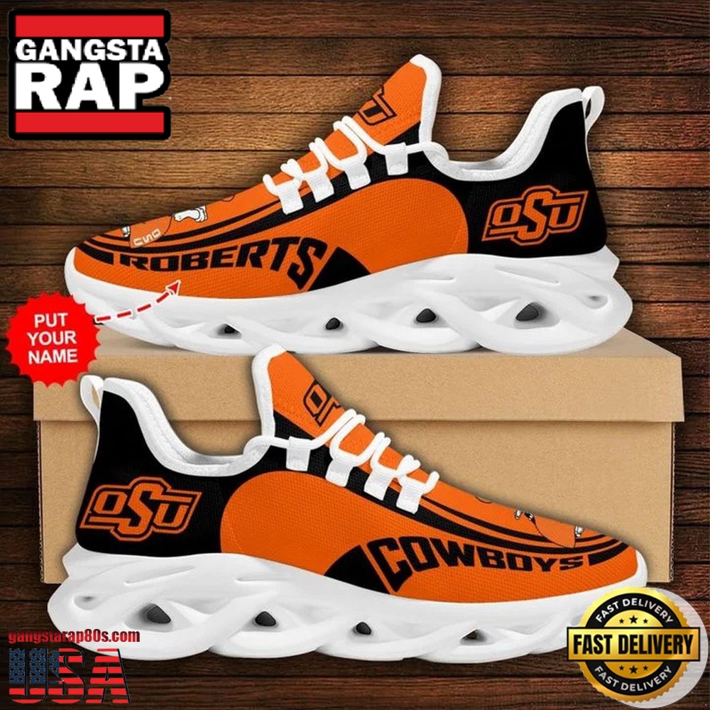 NCAA Custom Name Oklahoma State Cowboys Sneaker Unique Design Max Soul Shoes Running Sneakers