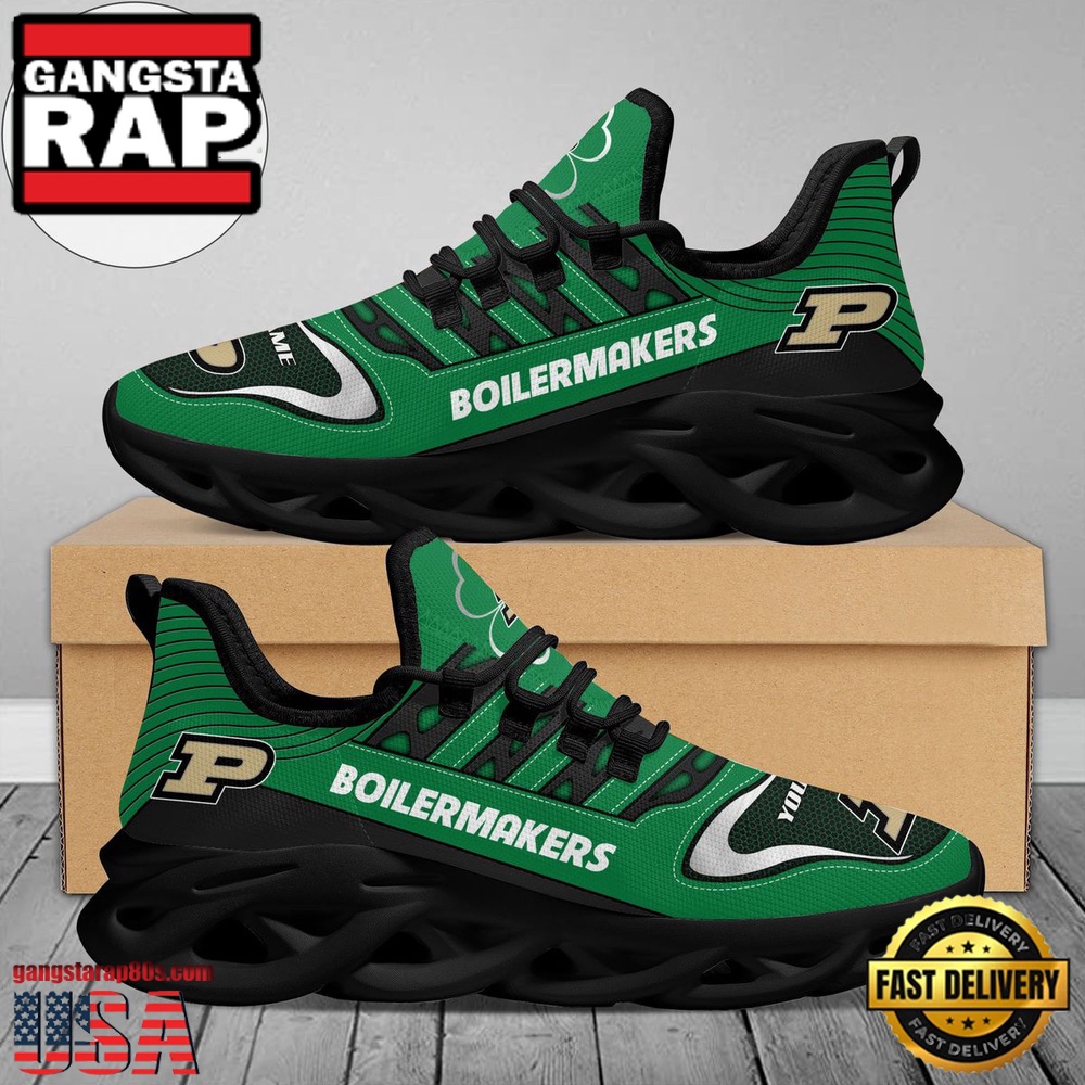 NCAA Custom Name Purdue Boilermakers Saint Patrick'S Day Unique Design Max Soul Shoes Running Sneakers