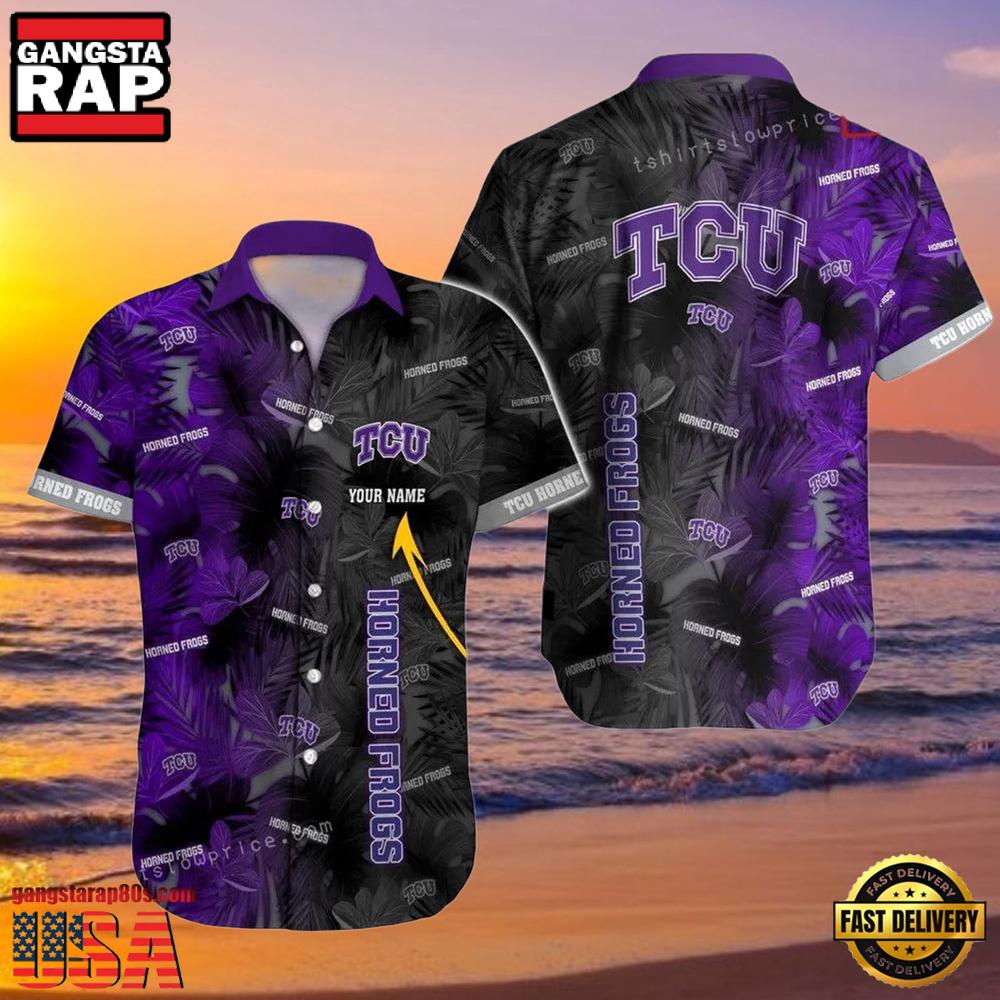 NCAA Custom Name Tcu Horned Frogs Hawaiian Shirt Outfit NCAA Custom Name Tcu Horned Frogs Hawaiian Shirt Outfit