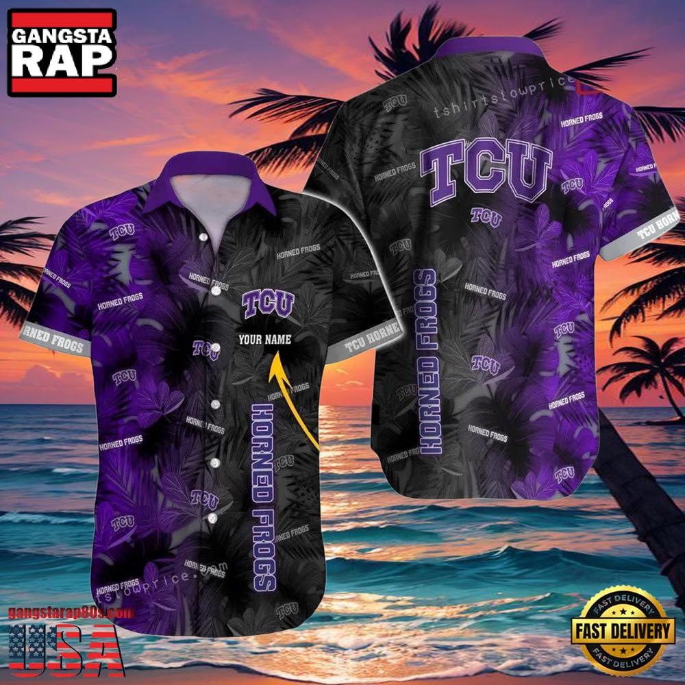 NCAA Custom Name Tcu Horned Frogs Hawaiian Shirt Outfit NCAA Custom Name Tcu Horned Frogs Hawaiian Shirt Outfit
