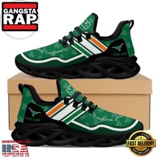 NCAA Custom Name Texas Longhorns Logo Saint Patrick'S Day Unique Design Max Soul Shoes Running Sneakers