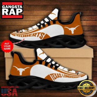 NCAA Custom Name Texas Longhorns Sneaker Unique Design Max Soul Shoes Running Sneakers