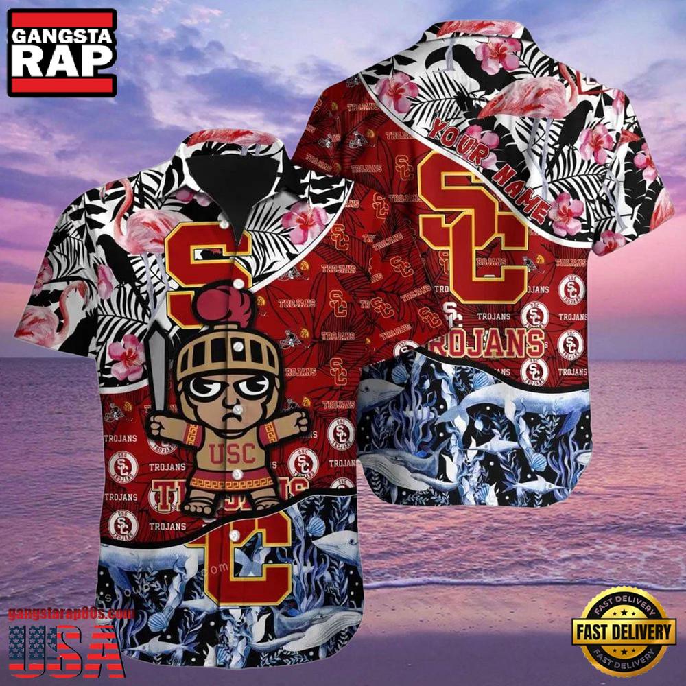 NCAA Custom Name Usc Trojans Hawaiian Shirt Man