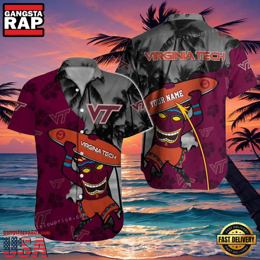 NCAA Custom Name Virginia Tech Hokies Hawaiian Shirt Cheap NCAA Custom Name Virginia Tech Hokies Hawaiian Shirt Cheap