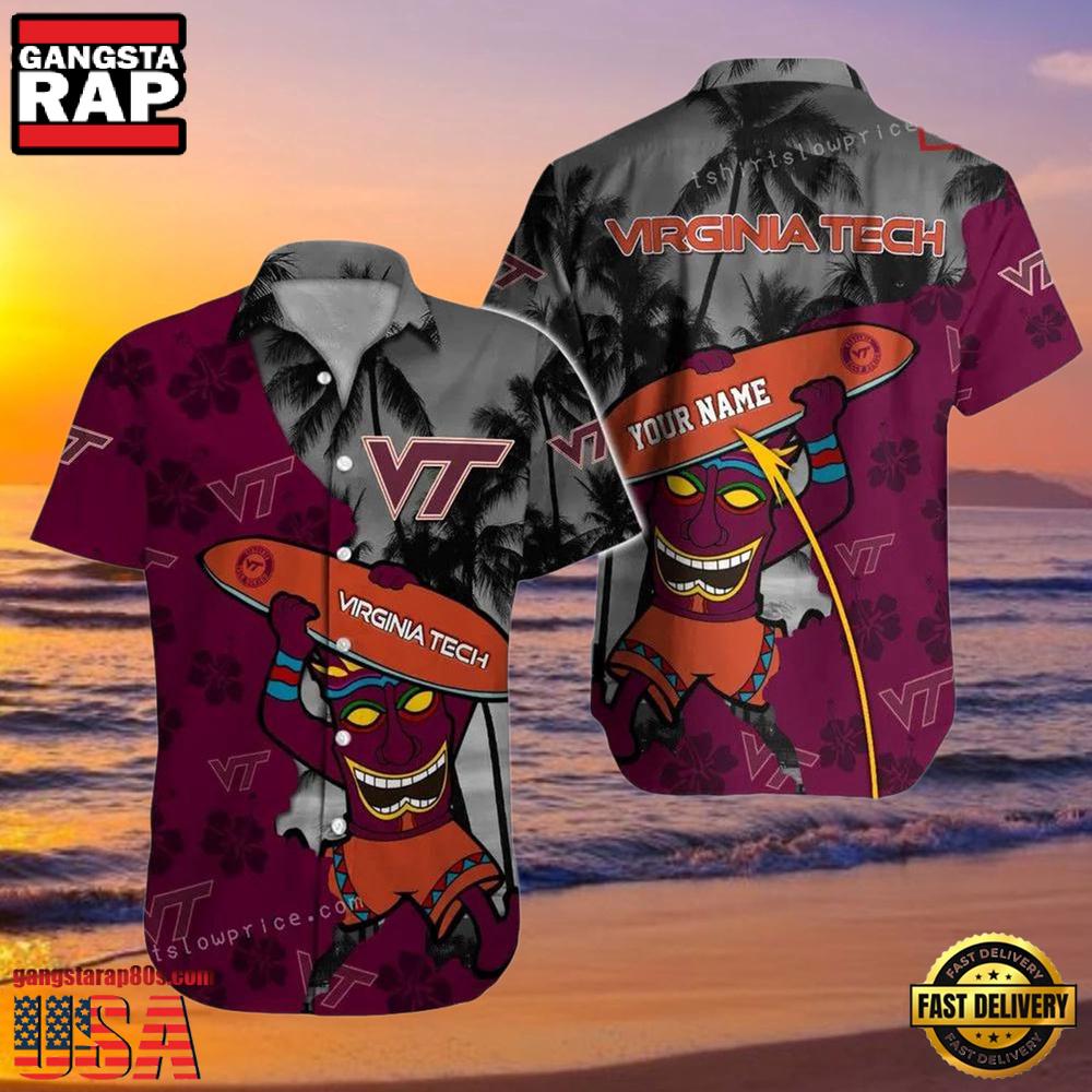 NCAA Custom Name Virginia Tech Hokies Hawaiian Shirt Cheap NCAA Custom Name Virginia Tech Hokies Hawaiian Shirt Cheap