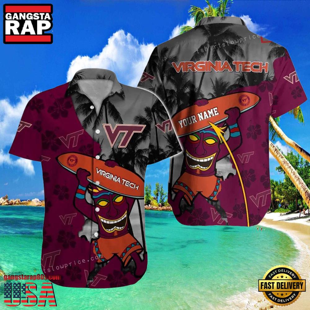 NCAA Custom Name Virginia Tech Hokies Hawaiian Shirt Cheap