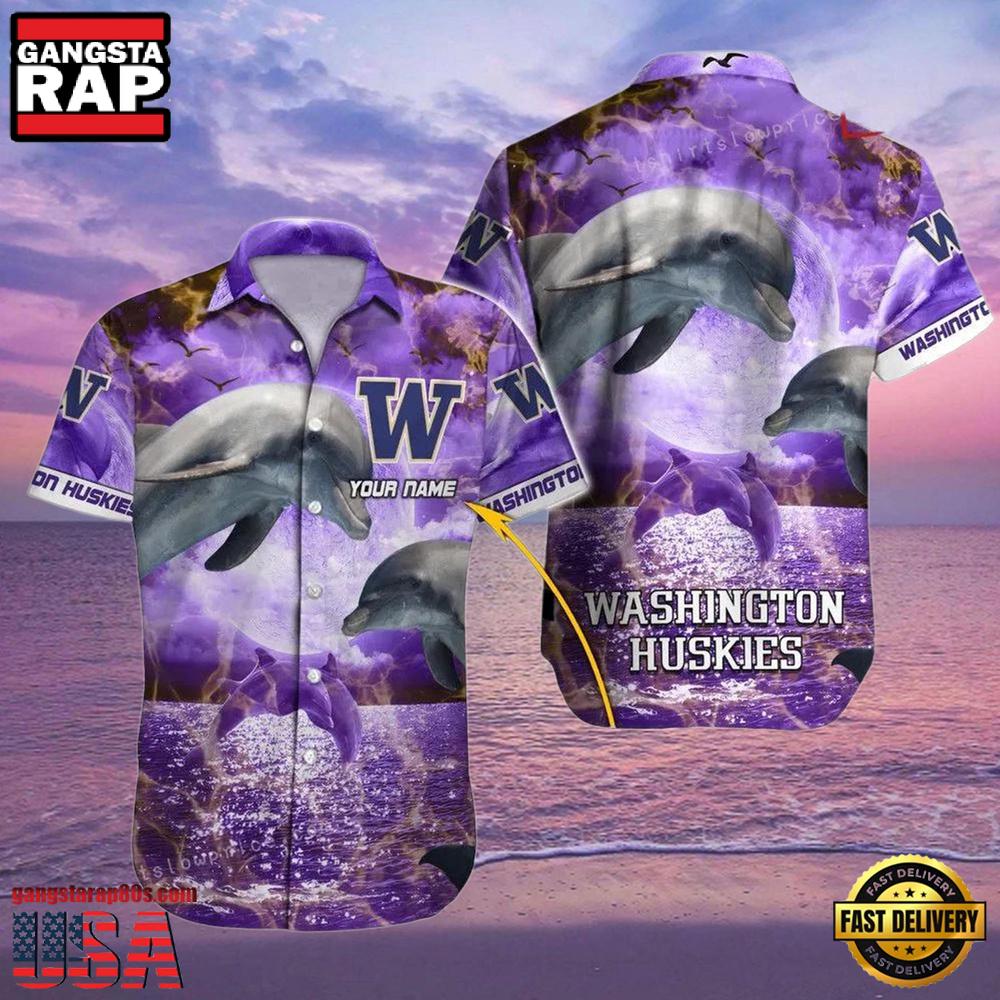 NCAA Custom Name Washington Huskies Hawaiian Shirt Cheap For Men Women