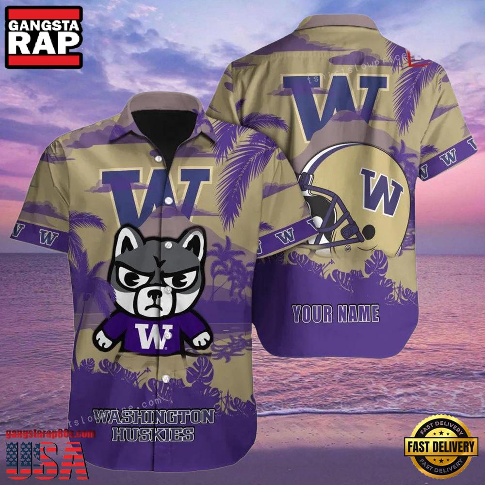 NCAA Custom Name Washington Huskies Hawaiian Shirt Man