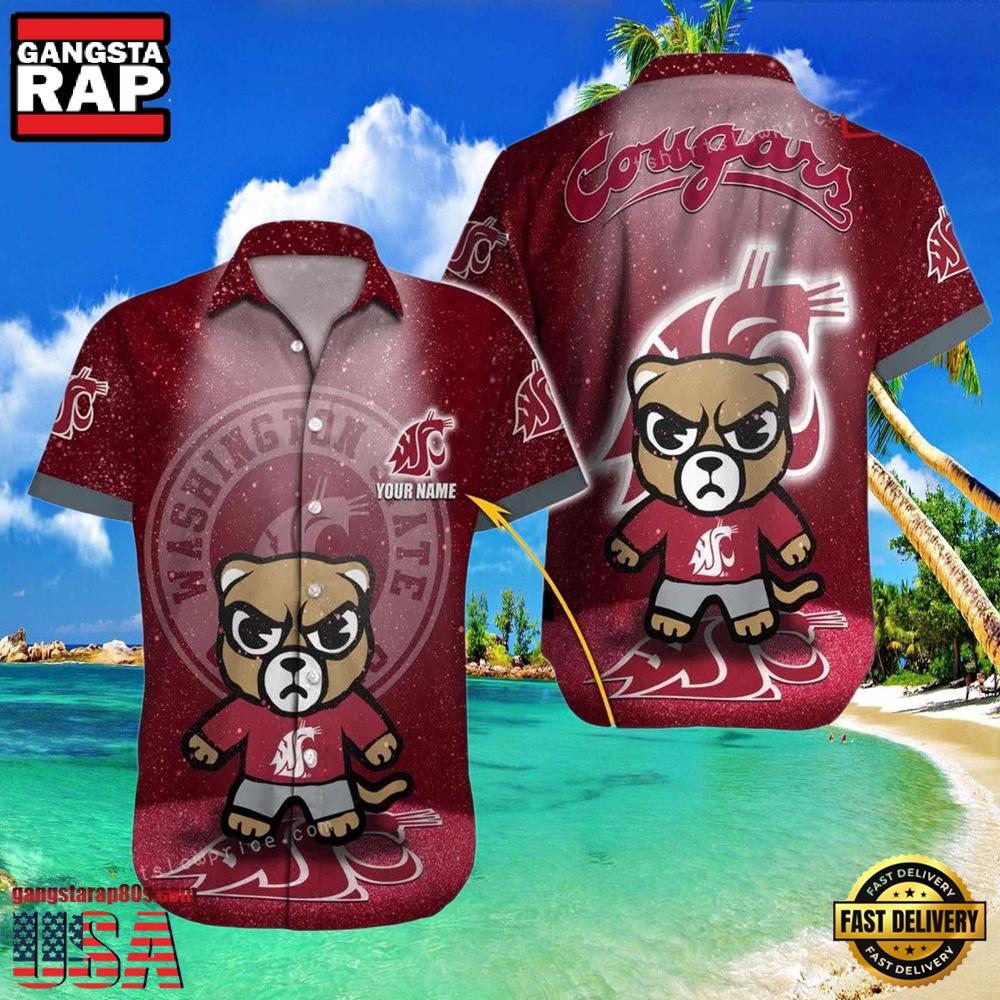 NCAA Custom Name Washington State Cougars Hawaiian Shirt Man