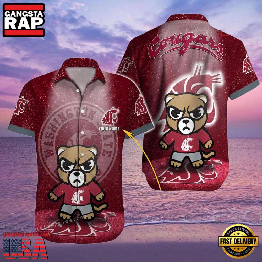 NCAA Custom Name Washington State Cougars Hawaiian Shirt Man