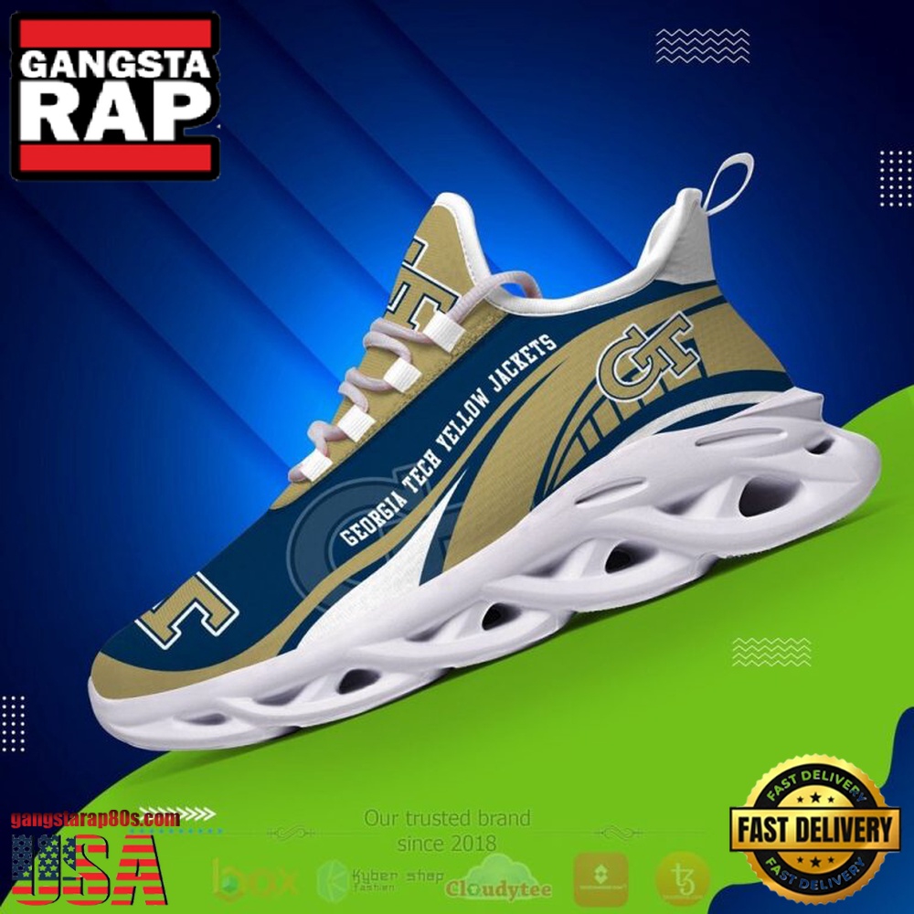 NCAA Georgia Tech Yellow Jackets Football Clunky Unique Design Max Soul Shoes Running Sneakers
