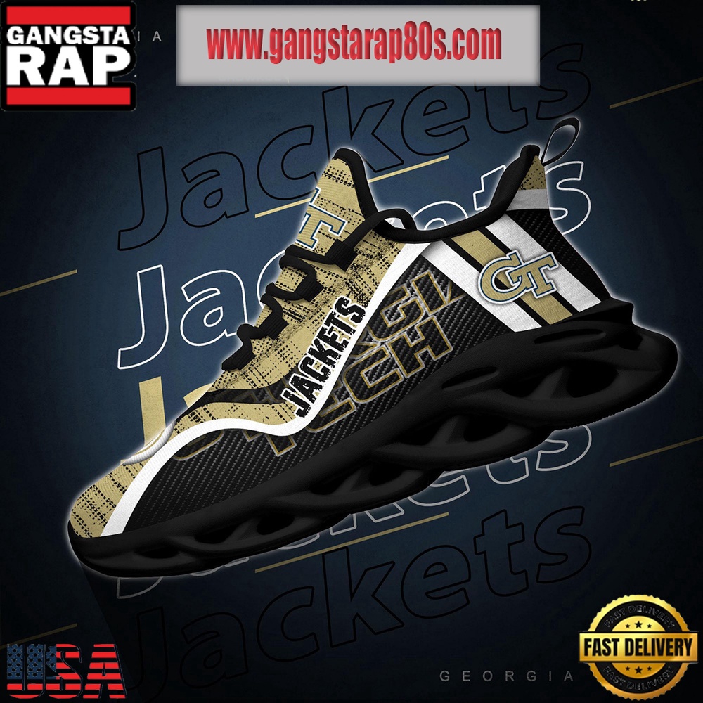 NCAA Georgia Tech Yellow Jackets New Design Max Soul Shoes Running Sneakers