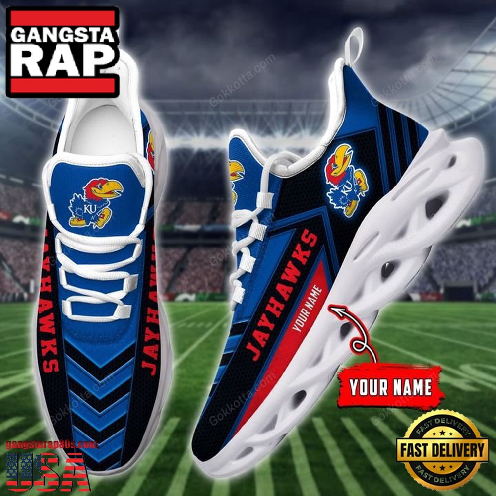 NCAA [Hot Sale] Kansas Jayhawks Custom Name Unique Design Max Soul Shoes Running Sneakers