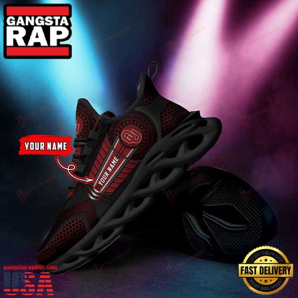 NCAA [Hot Sale] Oklahoma Sooners Custom Name Unique Design Max Soul Shoes Running Sneakers