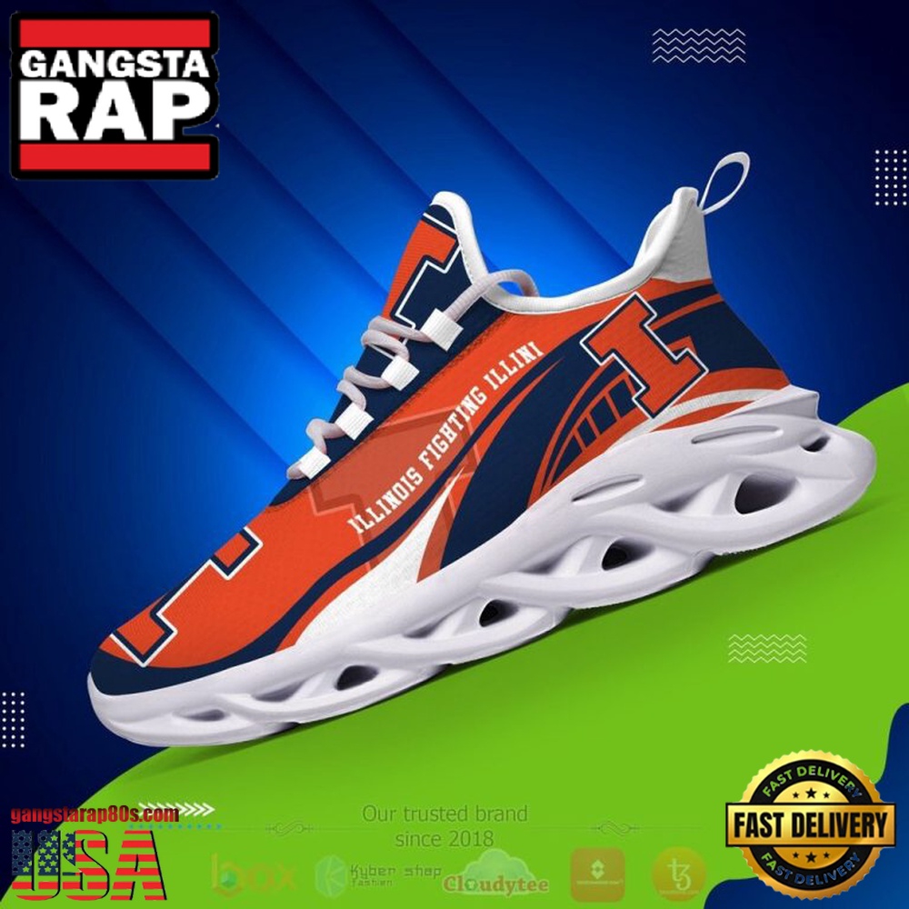NCAA Illinois Fighting Illini Football Clunky Unique Design Max Soul Shoes Running Sneakers