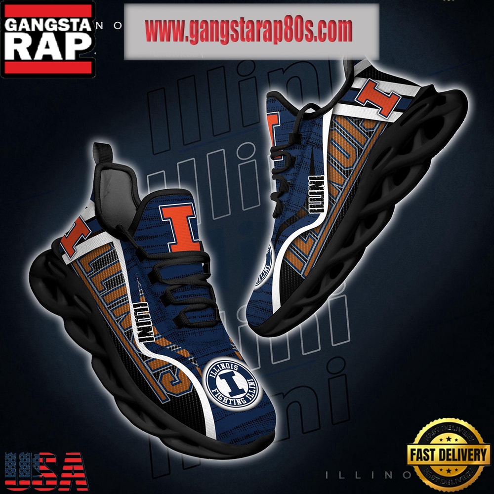 NCAA Illinois Fighting Illini New Design Max Soul Shoes Running Sneakers NCAA Illinois Fighting Illini New Design Max Soul Shoes Running Sneakers