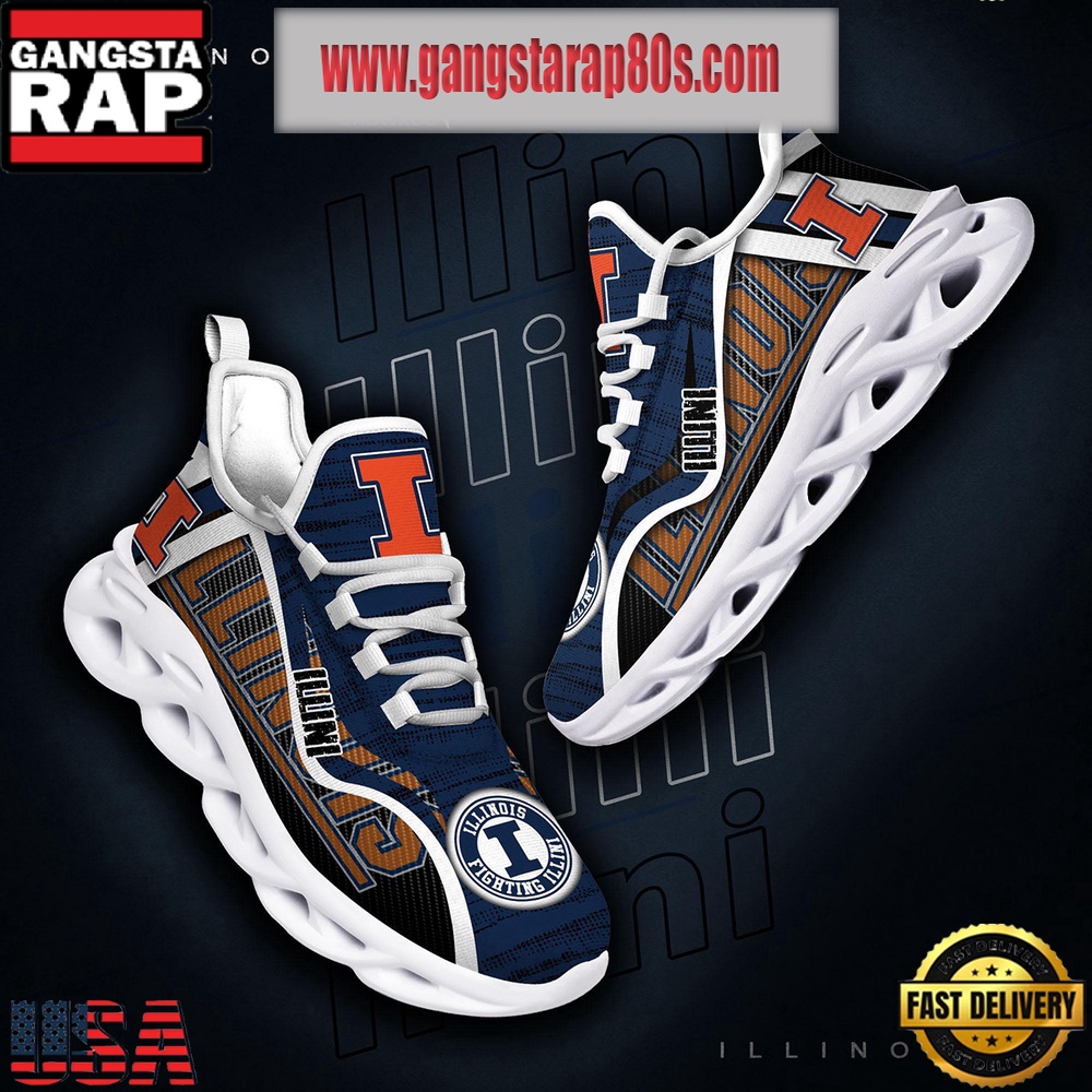 NCAA Illinois Fighting Illini New Design Max Soul Shoes Running Sneakers NCAA Illinois Fighting Illini New Design Max Soul Shoes Running Sneakers