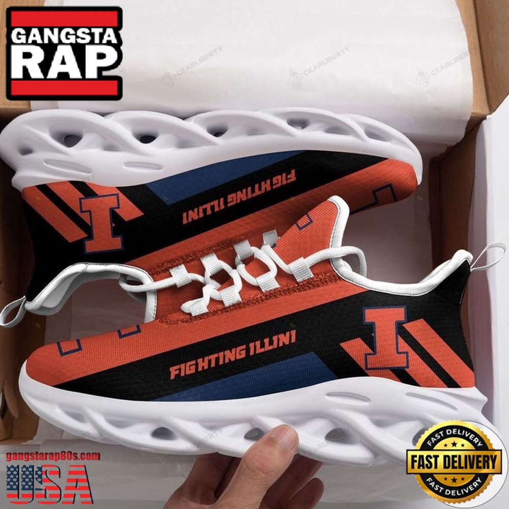 NCAA Illinois Fighting Illini Unique Design Max Soul Shoes Running Sneakers