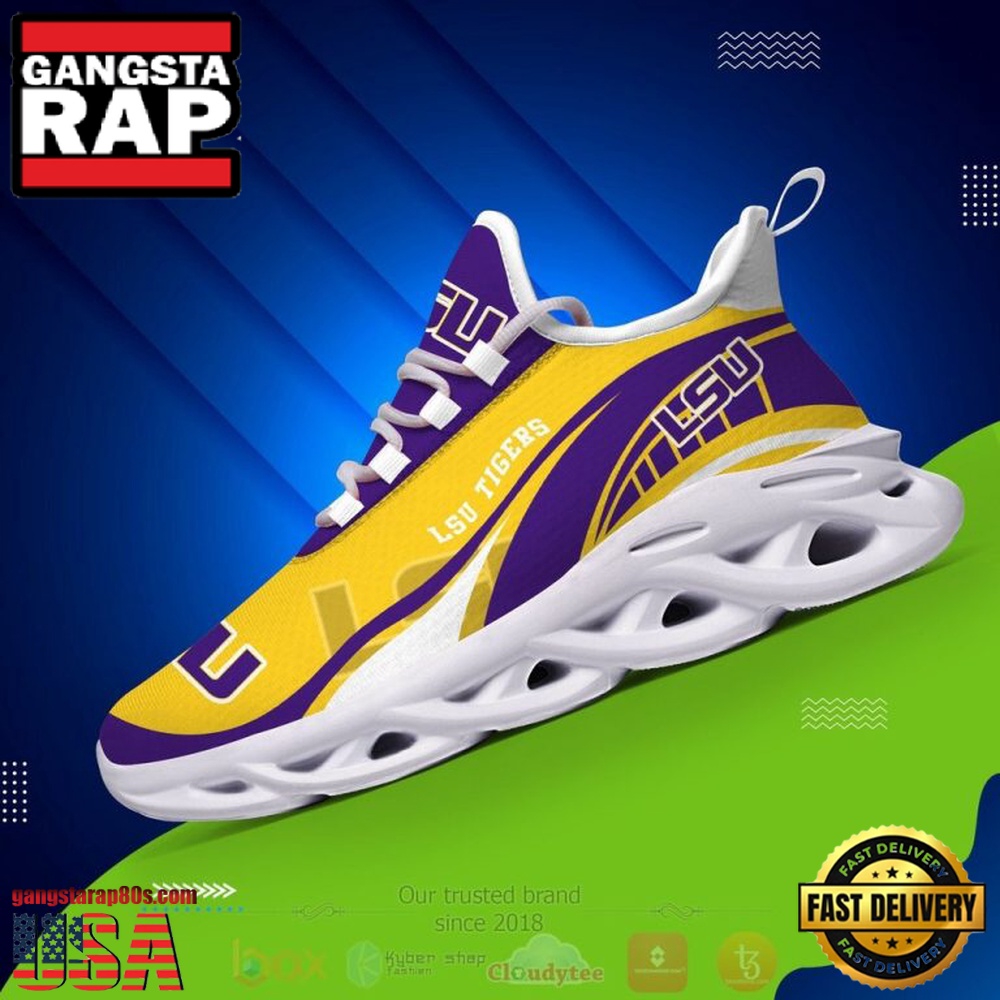NCAA Lsu Tigers And Lady Tigers Football Clunky Unique Design Max Soul Shoes Running Sneakers NCAA Lsu Tigers And Lady Tigers Football Clunky Unique Design Max Soul Shoes Running Sneakers