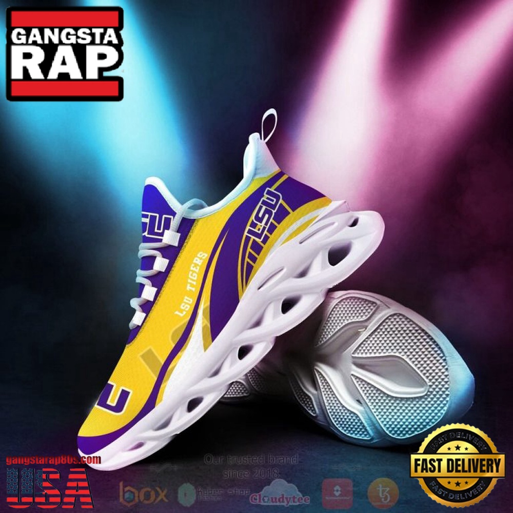 NCAA Lsu Tigers And Lady Tigers Football Clunky Unique Design Max Soul Shoes Running Sneakers NCAA Lsu Tigers And Lady Tigers Football Clunky Unique Design Max Soul Shoes Running Sneakers