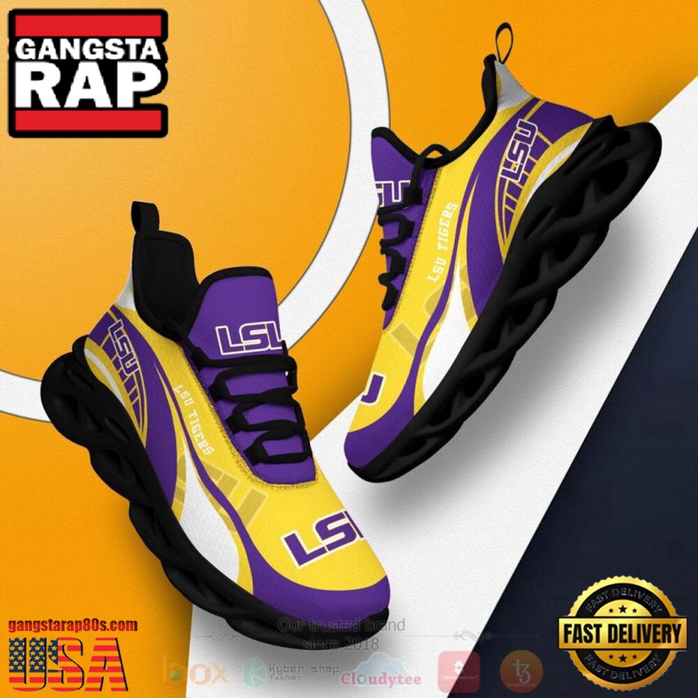 NCAA Lsu Tigers And Lady Tigers Football Clunky Unique Design Max Soul Shoes Running Sneakers NCAA Lsu Tigers And Lady Tigers Football Clunky Unique Design Max Soul Shoes Running Sneakers
