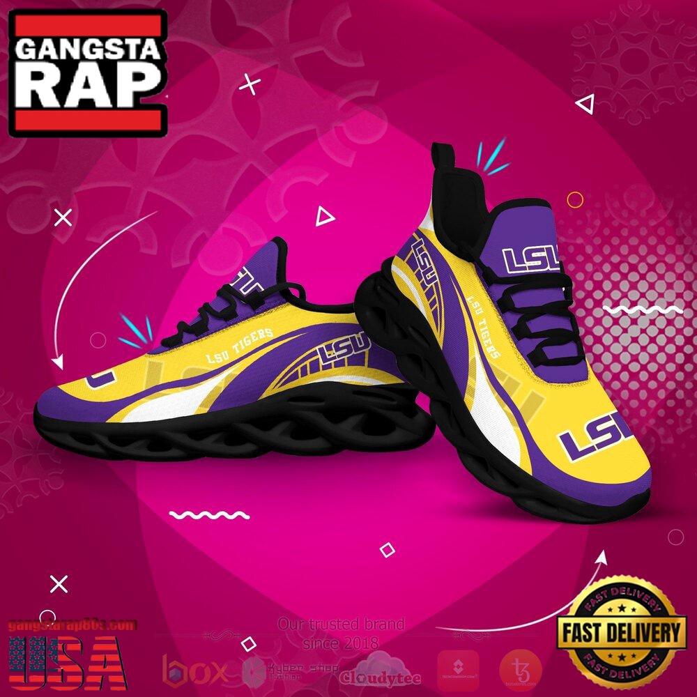 NCAA Lsu Tigers And Lady Tigers Football Clunky Unique Design Max Soul Shoes Running Sneakers NCAA Lsu Tigers And Lady Tigers Football Clunky Unique Design Max Soul Shoes Running Sneakers