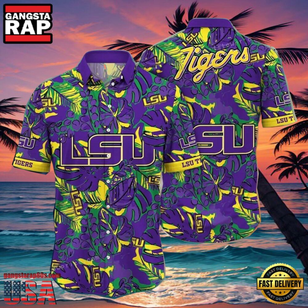 NCAA Lsu Tigers Flower Hawaiian Shirt Outfit 3D Shirt, Lsu Tigers Football Gifts For Him NCAA Lsu Tigers Flower Hawaiian Shirt Outfit 3D Shirt, Lsu Tigers Football Gifts For Him