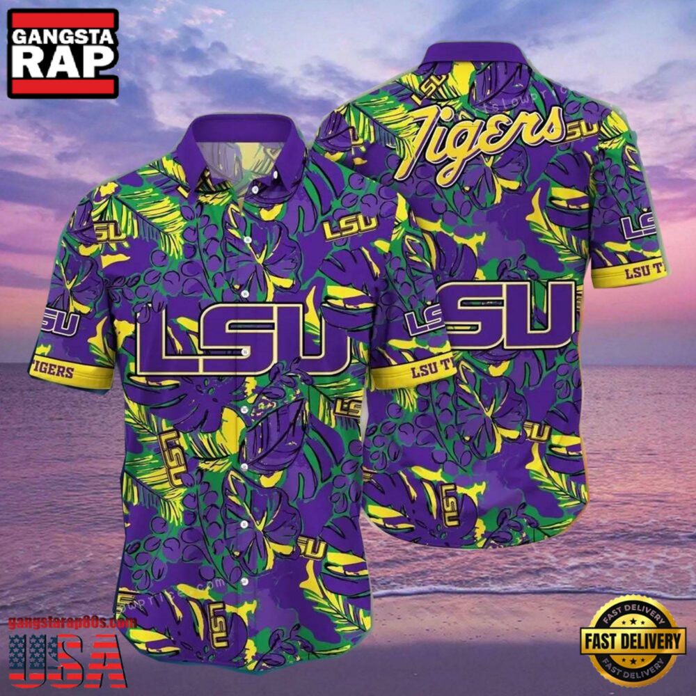 NCAA Lsu Tigers Flower Hawaiian Shirt Outfit 3D Shirt, Lsu Tigers Football Gifts For Him