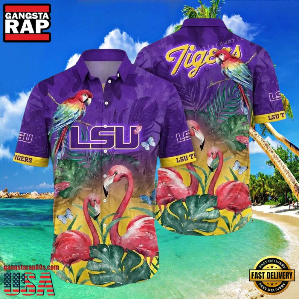 NCAA Lsu Tigers Flower Hawaiian Shirt Outfit 3D Shirt, Lsu Tigers Football Gifts