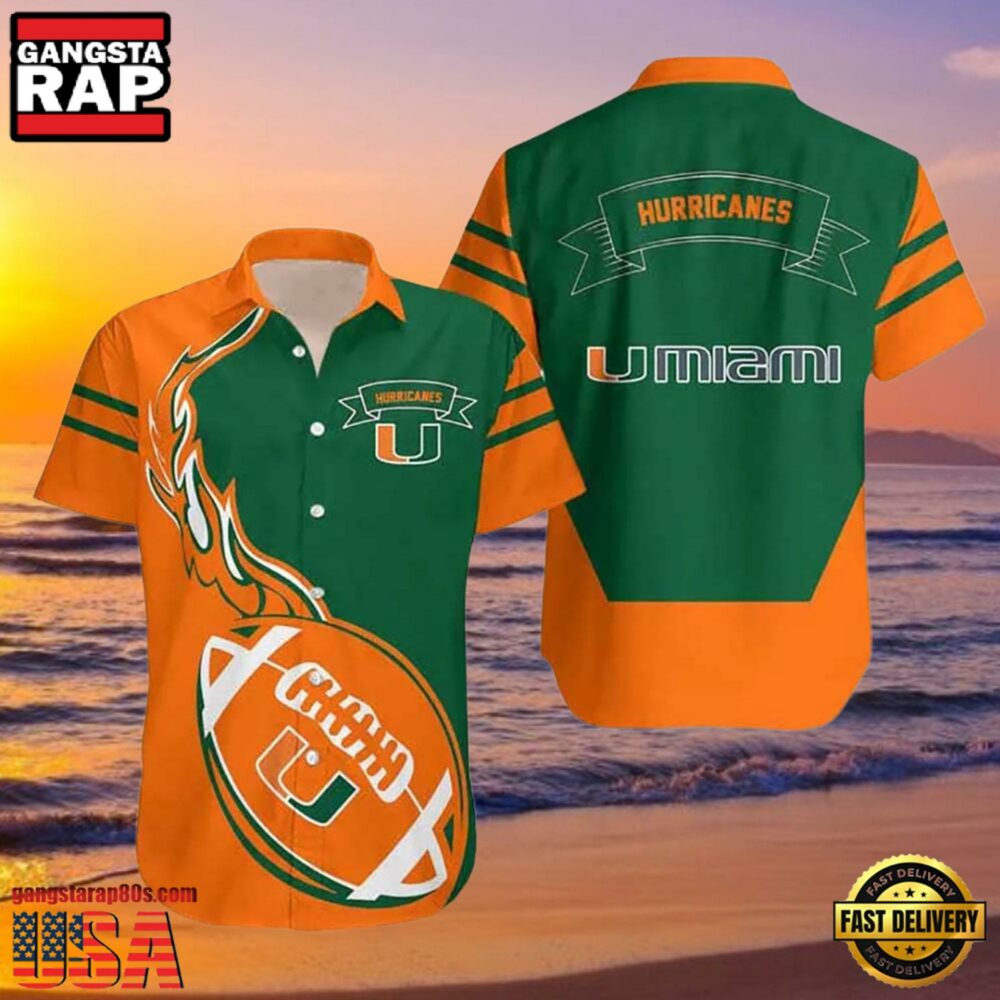 NCAA Miami Hurricanes Hawaiian Shirt All Over Print NCAA Miami Hurricanes Hawaiian Shirt All Over Print