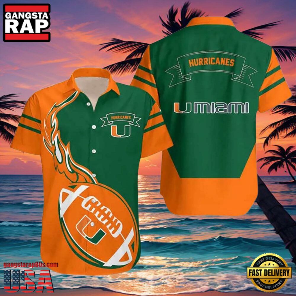 NCAA Miami Hurricanes Hawaiian Shirt All Over Print NCAA Miami Hurricanes Hawaiian Shirt All Over Print