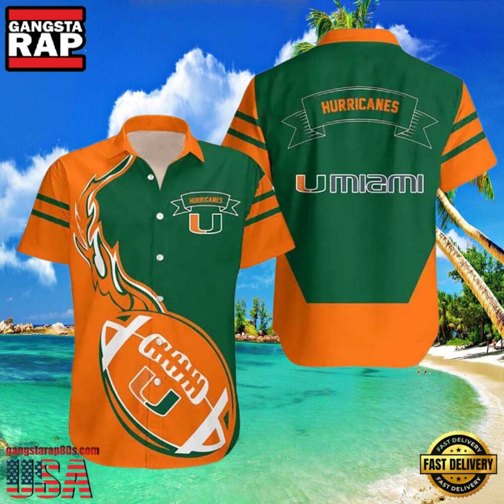 NCAA Miami Hurricanes Hawaiian Shirt All Over Print