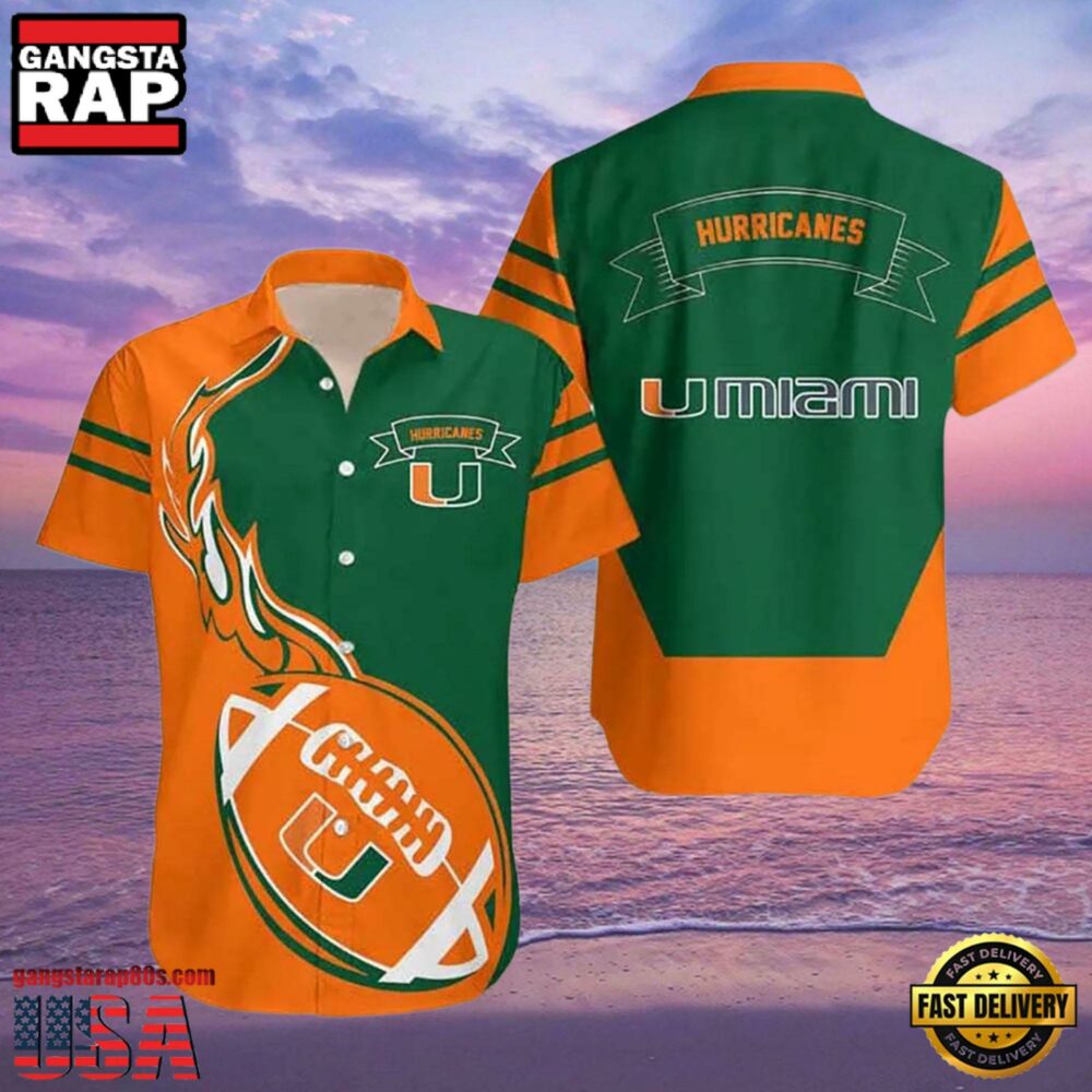 NCAA Miami Hurricanes Hawaiian Shirt All Over Print