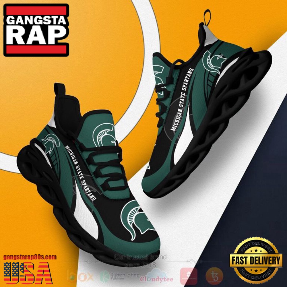 NCAA Michigan State Spartans Football Clunky Unique Design Max Soul Shoes Running Sneakers NCAA Michigan State Spartans Football Clunky Unique Design Max Soul Shoes Running Sneakers