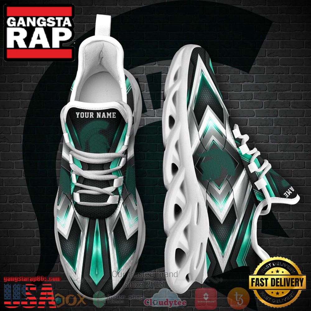 NCAA Michigan State Spartans Football Team Custom Name Clunky Unique Design Max Soul Shoes Running Sneakers NCAA Michigan State Spartans Football Team Custom Name Clunky Unique Design Max Soul Shoes Running Sneakers