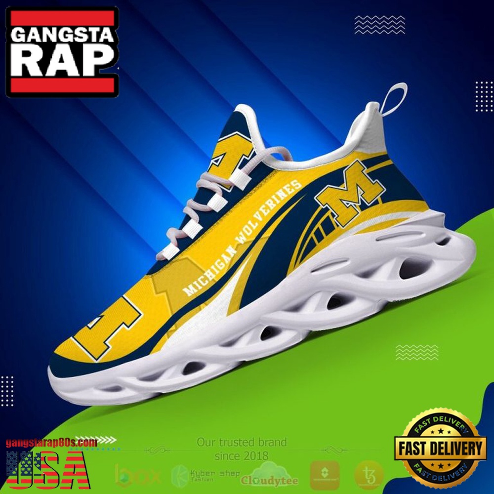 NCAA Michigan Wolverines Football Clunky Unique Design Max Soul Shoes Running Sneakers NCAA Michigan Wolverines Football Clunky Unique Design Max Soul Shoes Running Sneakers
