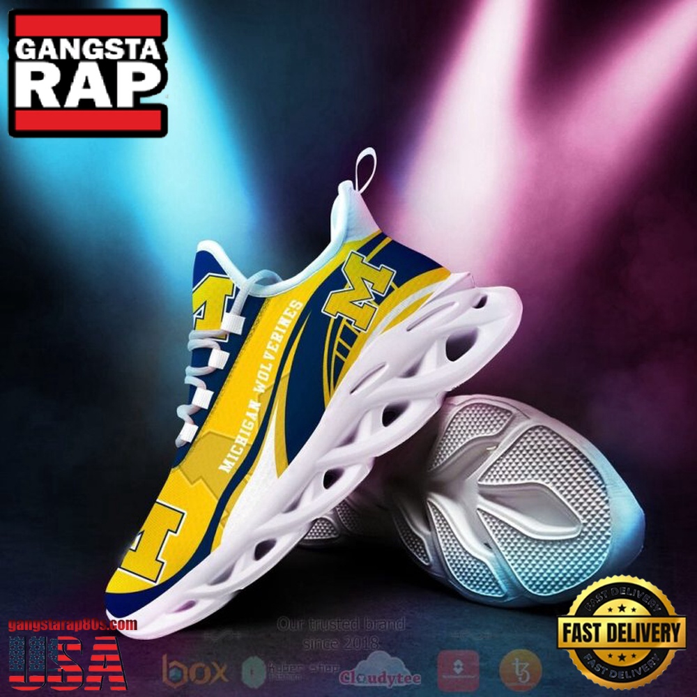 NCAA Michigan Wolverines Football Clunky Unique Design Max Soul Shoes Running Sneakers NCAA Michigan Wolverines Football Clunky Unique Design Max Soul Shoes Running Sneakers