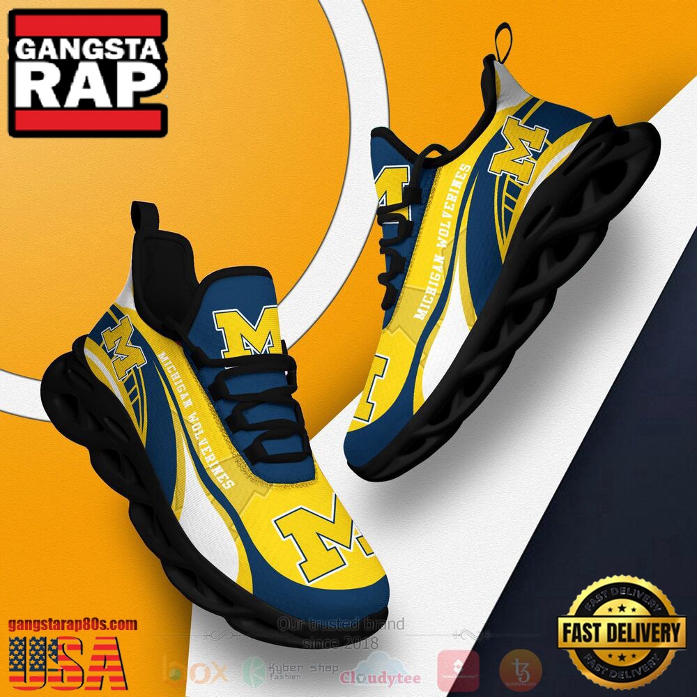 NCAA Michigan Wolverines Football Clunky Unique Design Max Soul Shoes Running Sneakers NCAA Michigan Wolverines Football Clunky Unique Design Max Soul Shoes Running Sneakers