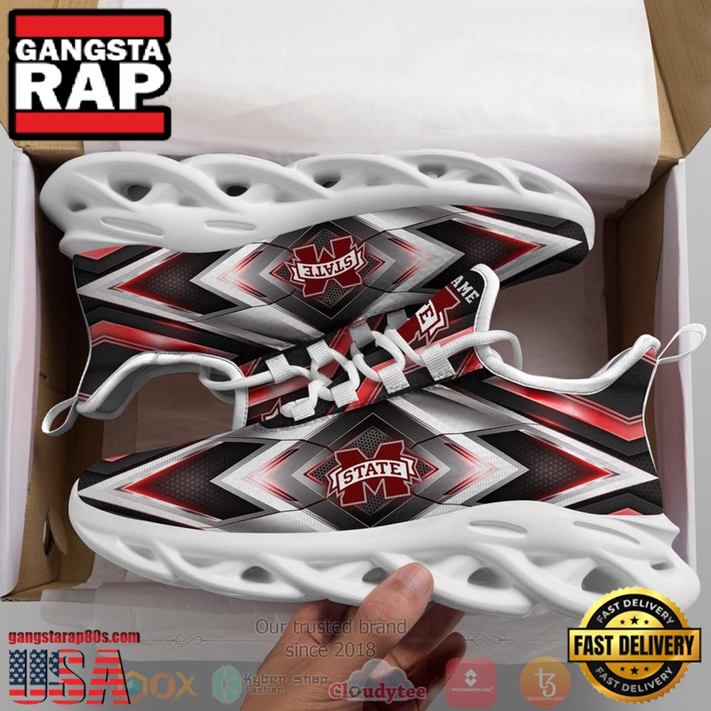 NCAA Mississippi State Bulldogs Football Team Custom Name Clunky Unique Design Max Soul Shoes Running Sneakers