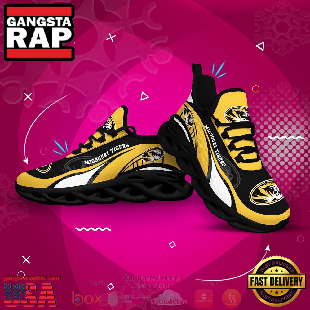 NCAA Missouri Tigers Football Clunky Unique Design Max Soul Shoes Running Sneakers