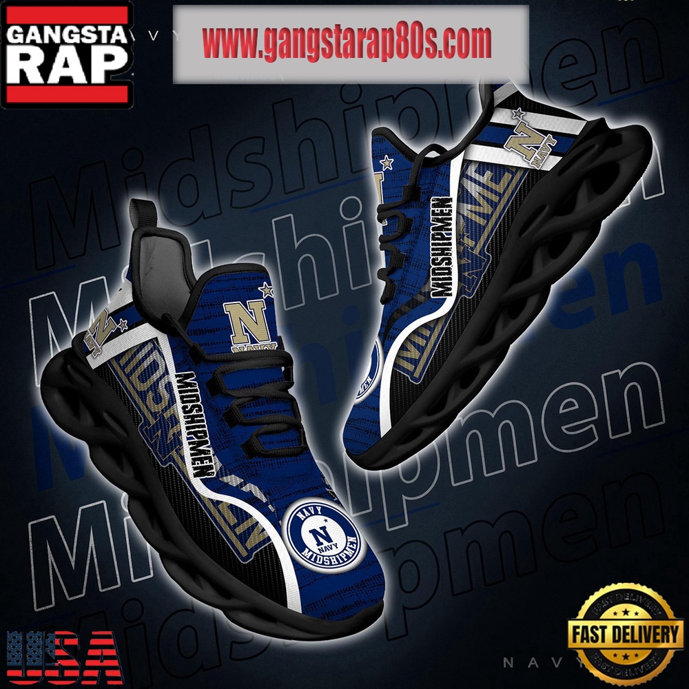 NCAA Navy Midshipmen New Design Max Soul Shoes Running Sneakers NCAA Navy Midshipmen New Design Max Soul Shoes Running Sneakers