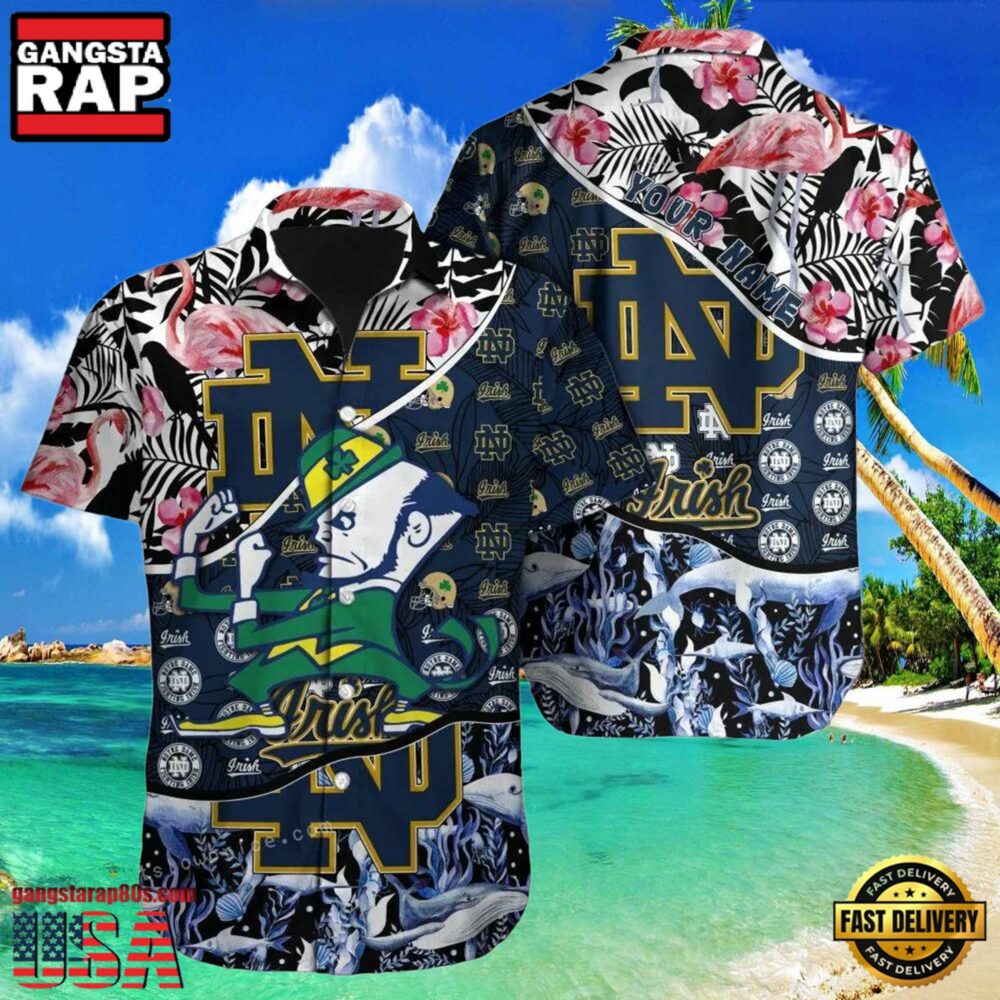 NCAA Notre Dame Fighting Irish Hawaiian Shirt Custom Name Aloha Hawaiian Shirt.jpgGroup