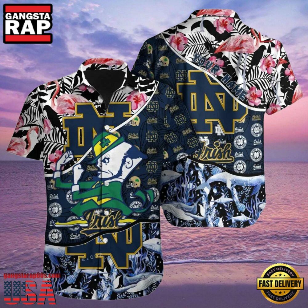 NCAA Notre Dame Fighting Irish Hawaiian Shirt Custom Name Aloha Hawaiian Shirt.jpgGroup